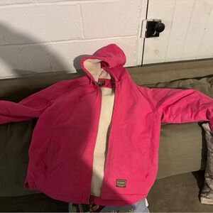Women's Pink Schmidt’s Canvas Duck Sherpa Lined Jacket